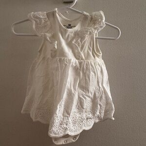 H&M Cream Kids Dress with Eyelet Details